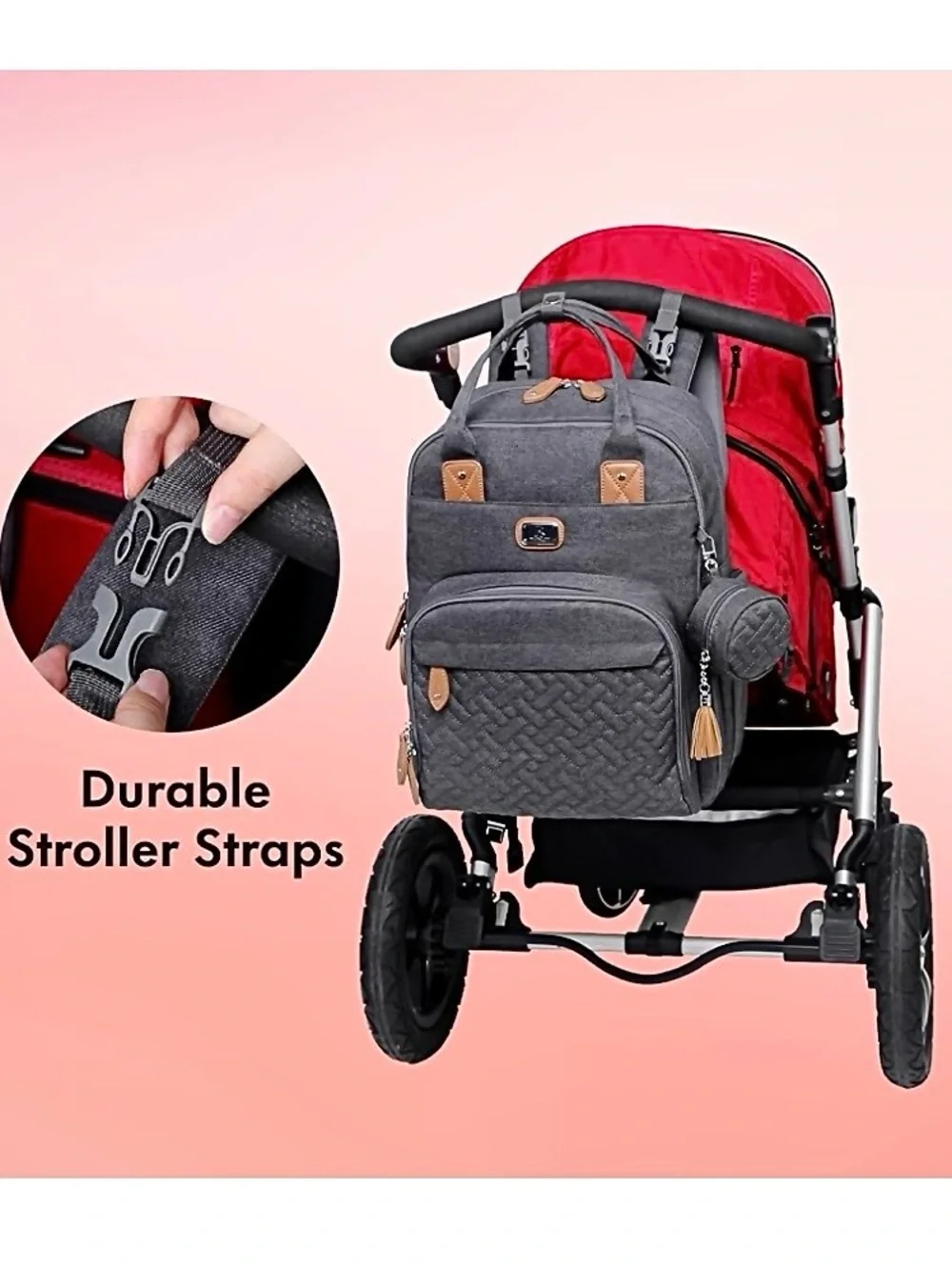 Dikaslon Dark Grey Diaper Bag Pacifier Case Folding Changing Bag NWOT